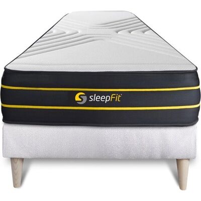 Ensemble matelas et sommier Sleepfit blanc - 90x190cm - Publicité Ensemble matelas et sommier Sleepfit blanc - 90x190cm - Publicité