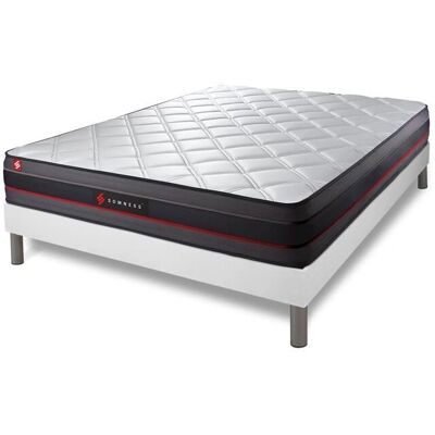 Somness Blanc 140x190cm Matelas Mémoire + Sommier - Publicité Somness Blanc 140x190cm Matelas Mémoire + Sommier - Publicité