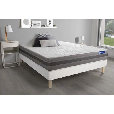 ACTISOM - Ensemble Matelas à Mémoire de Forme & Sommier - 200x200cm - Blanc - Publicité ACTISOM - Ensemble Matelas à Mémoire de Forme & Sommier - 200x200cm - Blanc - Publicité