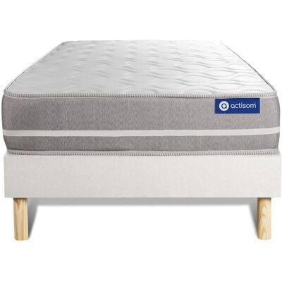 Ensemble Matelas Mémoire de Forme & Sommier Blanc - 90x200cm - Publicité Ensemble Matelas Mémoire de Forme & Sommier Blanc - 90x200cm - Publicité