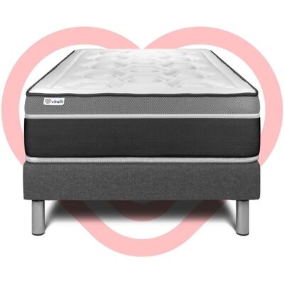 Ensemble Matelas à Mémoire de Forme Gris Vital Care - Sommier et Matelas - Publicité Ensemble Matelas à Mémoire de Forme Gris Vital Care - Sommier et Matelas - Publicité