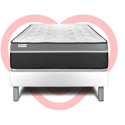 Ensemble Matelas Hybride et Sommier Vital Care - 90x190cm - Publicité Ensemble Matelas Hybride et Sommier Vital Care - 90x190cm - Publicité