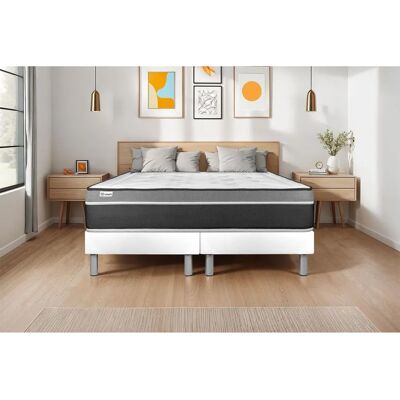 Matelas hybride Vital Care - 160x200cm - Mousse à mémoire & ressorts ensachés - Publicité Matelas hybride Vital Care - 160x200cm - Mousse à mémoire & ressorts ensachés - Publicité