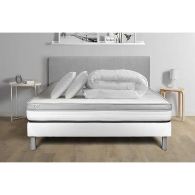 Ensemble de Lit Complet Vital Relax - 160x200cm, Blanc, Matelas en Mousse - Publicité Ensemble de Lit Complet Vital Relax - 160x200cm, Blanc, Matelas en Mousse - Publicité