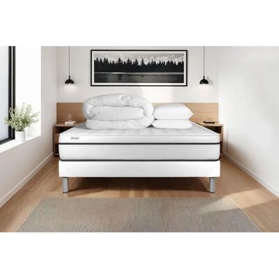 Conjunto de cama Vital Spa 160x200cm - Espuma viscoelástica, base de láminas, almohadas Conjunto de cama Vital Spa 160x200cm - Espuma viscoelástica, base de láminas, almohadas