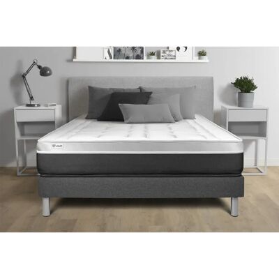 Conjunto de cama gris Vitalit con colchón de espuma viscoelástica 90x190 Conjunto de cama gris Vitalit con colchón de espuma viscoelástica 90x190