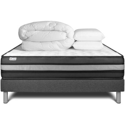 Ensemble de Lit Vital Power Zen 140x190cm - Matelas Mémoire, Sommier à lattes, 2 Oreillers - Publicité Ensemble de Lit Vital Power Zen 140x190cm - Matelas Mémoire, Sommier à lattes, 2 Oreillers - Publicité