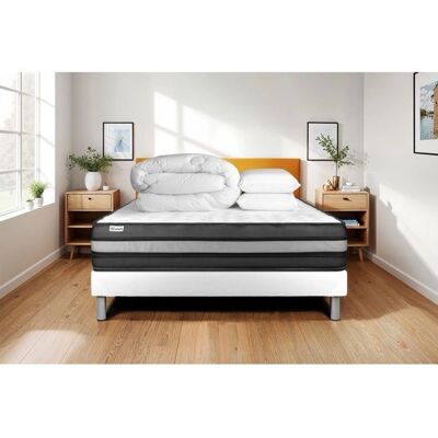 Set de Cama Vital Power Zen Espuma Viscoelástica - Blanco 160x200 cm Set de Cama Vital Power Zen Espuma Viscoelástica - Blanco 160x200 cm