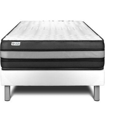 Conjunto de cama en espuma viscoelástica VITALIT Blanco 90x200 Conjunto de cama en espuma viscoelástica VITALIT Blanco 90x200