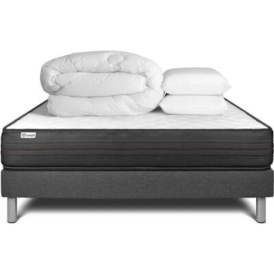 Ensemble lit Vitalpower - Matelas 200x200cm & Sommier - Oreillers & Duvet - Publicité Ensemble lit Vitalpower - Matelas 200x200cm & Sommier - Oreillers & Duvet - Publicité
