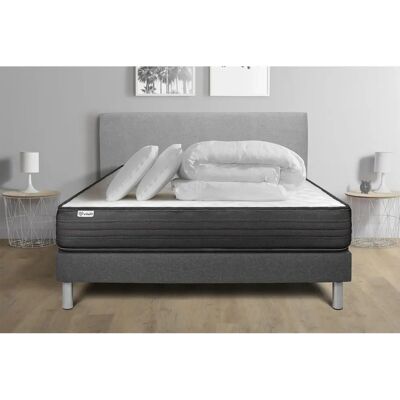 Vitalpower Pack complet - 160x200cm, Mousse à mémoire, Gris - Publicité Vitalpower Pack complet - 160x200cm, Mousse à mémoire, Gris - Publicité