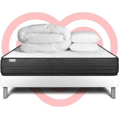 Ensemble de lit Vitalpower - Matelas 140x200cm Mousse à Mémoire Oreillers Couette - Publicité Ensemble de lit Vitalpower - Matelas 140x200cm Mousse à Mémoire Oreillers Couette - Publicité