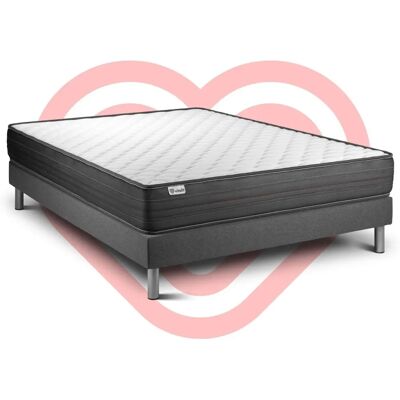 Conjunto de cama gris Vitalit - Espuma viscoelástica 160x200 Conjunto de cama gris Vitalit - Espuma viscoelástica 160x200