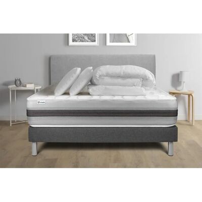 Ensemble Matelas Hybride Vitalspring Recover - Gris - Soutien & Respirant - Publicité Ensemble Matelas Hybride Vitalspring Recover - Gris - Soutien & Respirant - Publicité
