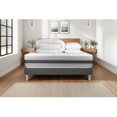 Ensemble Matelas Hybride Gris Vitalspring Recover - Publicité Ensemble Matelas Hybride Gris Vitalspring Recover - Publicité