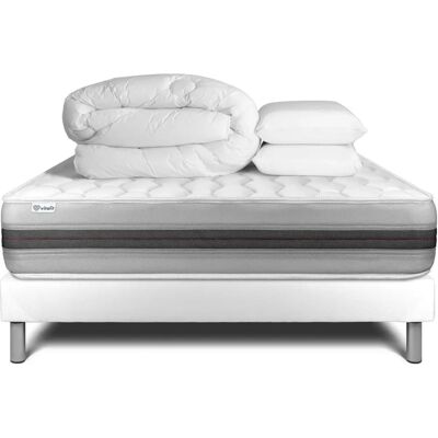 Ensemble de lit complet Vitalspring Recover - Blanc - Hybride 140x200 - Publicité Ensemble de lit complet Vitalspring Recover - Blanc - Hybride 140x200 - Publicité