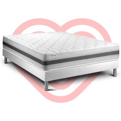 Cama doble Vitalit con espuma de memoria - 160x200 - Blanco Cama doble Vitalit con espuma de memoria - 160x200 - Blanco