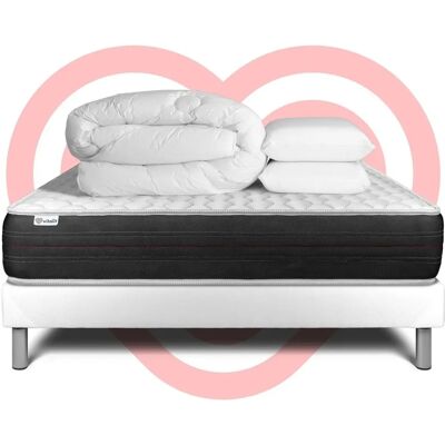 Ensemble de Lit Complet Vitalspring - 200x200cm, Matelas, Oreillers, Couette - Publicité Ensemble de Lit Complet Vitalspring - 200x200cm, Matelas, Oreillers, Couette - Publicité