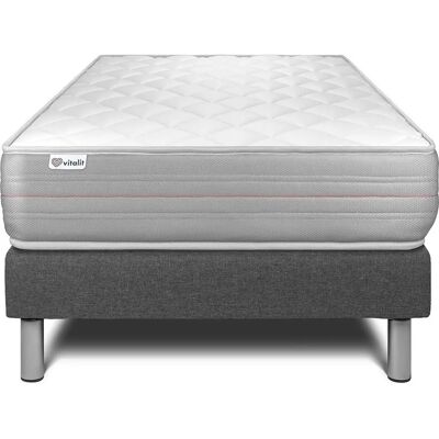Conjunto de Cama de Espuma Viscoelástica VITALIT Gris 90x200 Conjunto de Cama de Espuma Viscoelástica VITALIT Gris 90x200