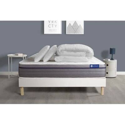 Set completo letto ACTISOM Zen - Materasso, sommier, cuscini, piumino Set completo letto ACTISOM Zen - Materasso, sommier, cuscini, piumino
