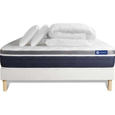 Pacchetto Materasso Bianco ACTISOM - Schiuma Memory + Molle + Completo Letto Pacchetto Materasso Bianco ACTISOM - Schiuma Memory + Molle + Completo Letto