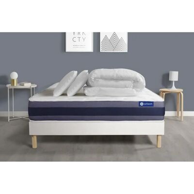 Set Letto Bianco con Schiuma Memory e Molle Insacchettate - 140x190 cm Set Letto Bianco con Schiuma Memory e Molle Insacchettate - 140x190 cm