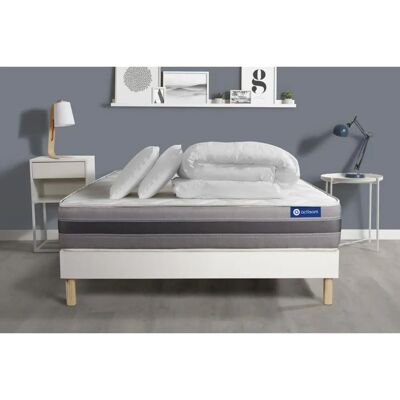 Set letto completo Actisom - 140x200cm, Bianco, Memory Foam, Molle Set letto completo Actisom - 140x200cm, Bianco, Memory Foam, Molle