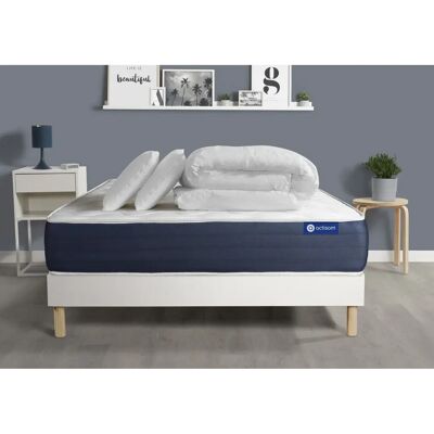 Set Materasso Bianco 200x200 Actisom con Molle e Memory Set Materasso Bianco 200x200 Actisom con Molle e Memory