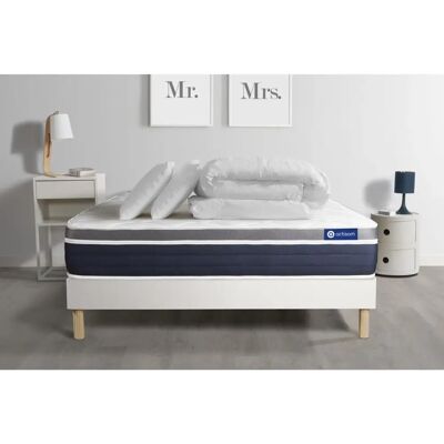 Set de Colchón de Espuma de Memoria y Látex Actisom - Blanco - 180x200cm Set de Colchón de Espuma de Memoria y Látex Actisom - Blanco - 180x200cm