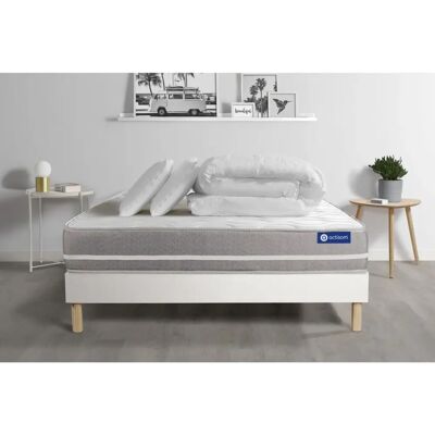 Set letto ACTISOM in lattice e molle - Cuscini e piumino 140x200cm Set letto ACTISOM in lattice e molle - Cuscini e piumino 140x200cm