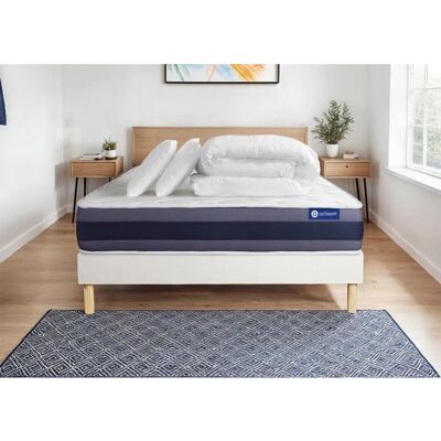 Conjunto de Colchón de Espuma Viscoelástica Blanco ACTISOM - 160x200cm Conjunto de Colchón de Espuma Viscoelástica Blanco ACTISOM - 160x200cm