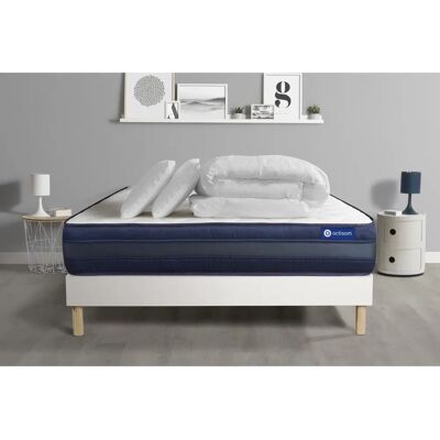 Set Materasso in schiuma memory bianca ACTISOM - 200x200cm Set Materasso in schiuma memory bianca ACTISOM - 200x200cm