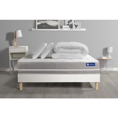 Set Materasso in Schiuma Memory Bianco - 140x200 - 3 Zone Set Materasso in Schiuma Memory Bianco - 140x200 - 3 Zone