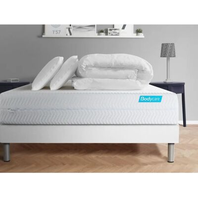 Bodycare - BIOCPACK140190SKB - Pack lit complet 140x190 cm - Matelas + Sommier - Blanc - Publicité Bodycare - BIOCPACK140190SKB - Pack lit complet 140x190 cm - Matelas + Sommier - Blanc - Publicité