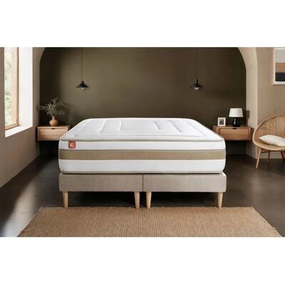 Marmottes & Co Ensemble Élégant 200x200cm Ressorts ensachés Mémoire de forme Beige - Matelas - Publicité Marmottes & Co Ensemble Élégant 200x200cm Ressorts ensachés Mémoire de forme Beige - Matelas - Publicité