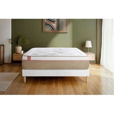 Ensemble Matelas à Mémoire Bio et Sommier Blanc - Marmottes & Co - Publicité Ensemble Matelas à Mémoire Bio et Sommier Blanc - Marmottes & Co - Publicité
