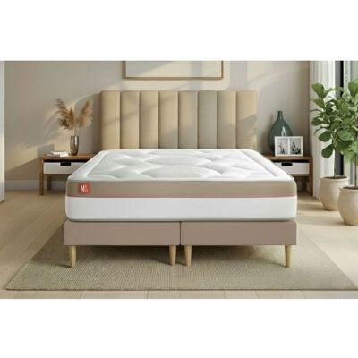 Ensemble Matelas Mousse à Mémoire Marmottes & Co - 180x200cm - Beige - Matelas, Sommier, Oreillers, Couette - Publicité Ensemble Matelas Mousse à Mémoire Marmottes & Co - 180x200cm - Beige - Matelas, Sommier, Oreillers, Couette - Publicité