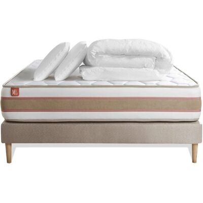 Ensemble de lit complet Marmottes & Co avec matelas 180x200cm - Ressorts ensachés, Mousse mémoire, Beige - Publicité Ensemble de lit complet Marmottes & Co avec matelas 180x200cm - Ressorts ensachés, Mousse mémoire, Beige - Publicité