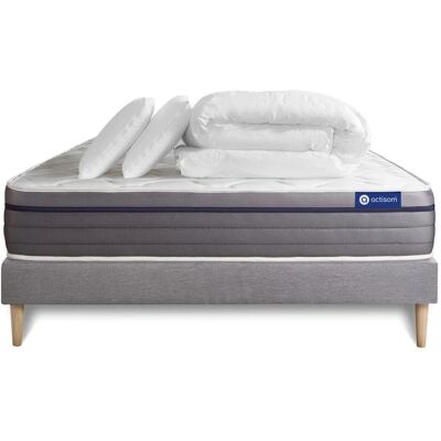 Conjunto de Colchón de Muelles y Viscoelástica Gris ACTISOM - Soporte y Reversible Conjunto de Colchón de Muelles y Viscoelástica Gris ACTISOM - Soporte y Reversible