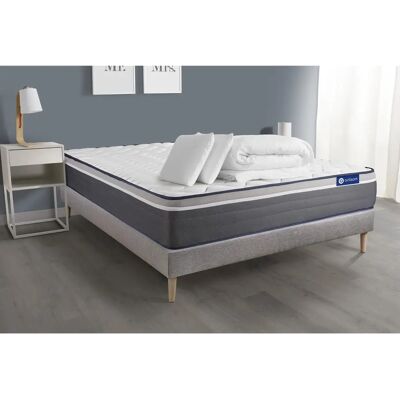 Materasso in Schiuma di Memoria ACTISOM con Reti - Grigio - 200x200cm Materasso in Schiuma di Memoria ACTISOM con Reti - Grigio - 200x200cm