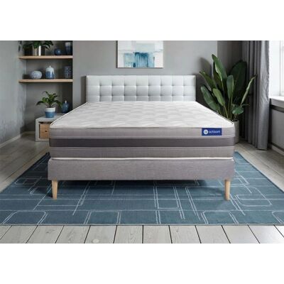 ACTISOM Französisches Matratzen- und Bettgestell-Set - 180x200, Grau ACTISOM Französisches Matratzen- und Bettgestell-Set - 180x200, Grau