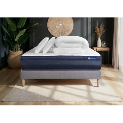 Conjunto de Colchón de Espuma de Memoria Gris ACTISOM - 160x200cm - Pack Completo Conjunto de Colchón de Espuma de Memoria Gris ACTISOM - 160x200cm - Pack Completo