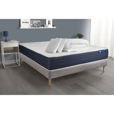 Conjunto de Cama ACTISOM - Colchón de Espuma con Memoria, Muelles, Reversible - 160x200 Conjunto de Cama ACTISOM - Colchón de Espuma con Memoria, Muelles, Reversible - 160x200
