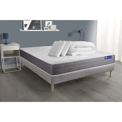 Colchón Actiflex Dream de ACTISOM con muelles ensacados y espuma viscoelástica - Juego de cama Colchón Actiflex Dream de ACTISOM con muelles ensacados y espuma viscoelástica - Juego de cama