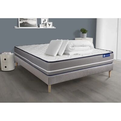 Set Materasso Grigio 140x200 con Cuscini e Piumino ACTISOM Set Materasso Grigio 140x200 con Cuscini e Piumino ACTISOM