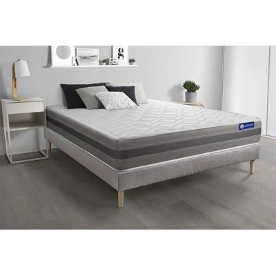 Ensemble Matelas Hybride ACTISOM - 180x200cm, Gris, 24cm d'épaisseur - Publicité Ensemble Matelas Hybride ACTISOM - 180x200cm, Gris, 24cm d'épaisseur - Publicité
