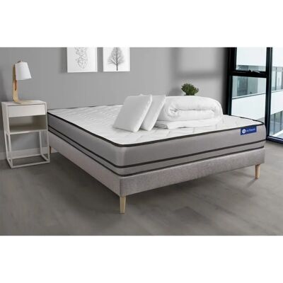 Conjunto de Colchón de Látex y Espuma Viscoelástica Gris ACTISOM - 140x200cm Conjunto de Colchón de Látex y Espuma Viscoelástica Gris ACTISOM - 140x200cm