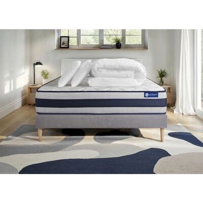Colchón de Espuma Viscoelástica Gris 140x190cm - Juego de Cama Completo Colchón de Espuma Viscoelástica Gris 140x190cm - Juego de Cama Completo
