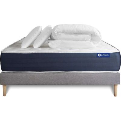 Set di Materasso in schiuma di memoria grigia ACTISOM - 160x200cm, 5 zone Set di Materasso in schiuma di memoria grigia ACTISOM - 160x200cm, 5 zone