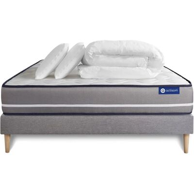 Conjunto de Cama Actisom de Espuma Viscoelástica Gris - 140x200cm Conjunto de Cama Actisom de Espuma Viscoelástica Gris - 140x200cm